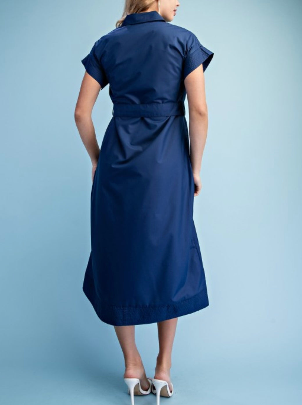JULIE SHIRT DRESS- NAVY