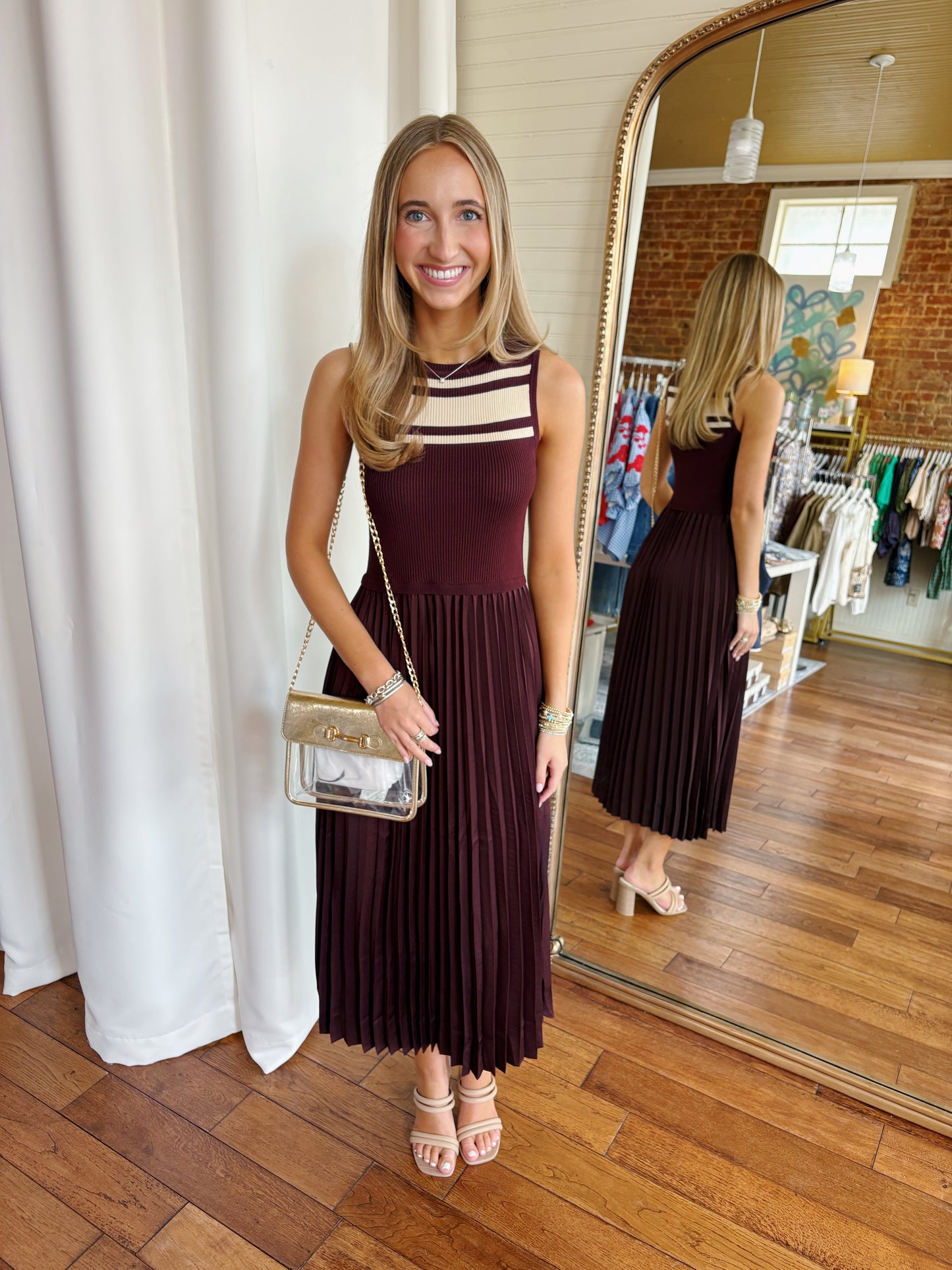 MIRANDA DRESS- MAROON