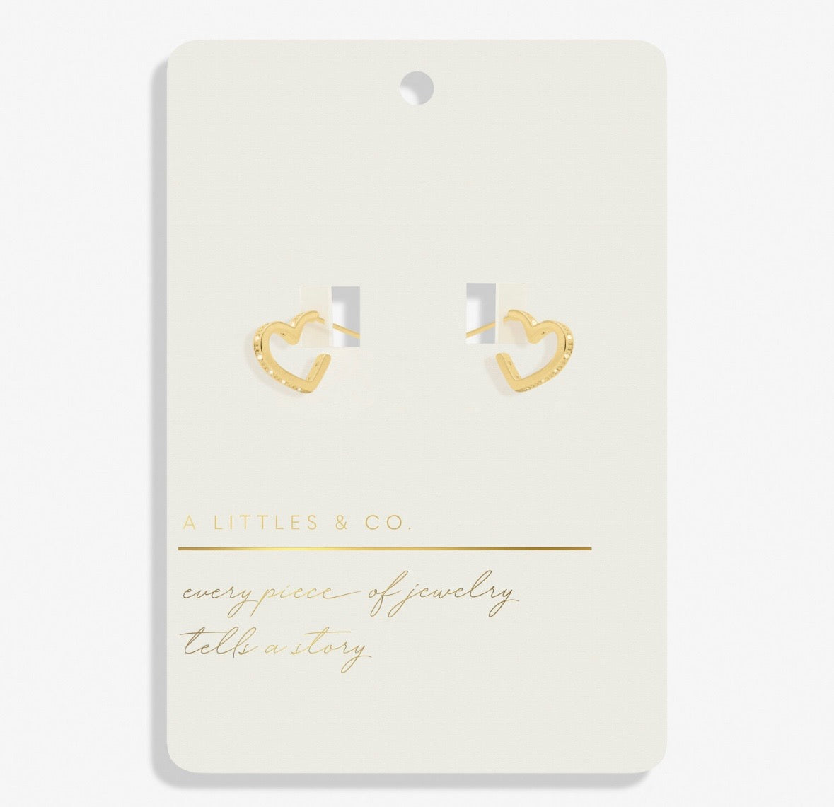 STYLE STORIES PAVE EDGE HEART HOOP EARRINGS
