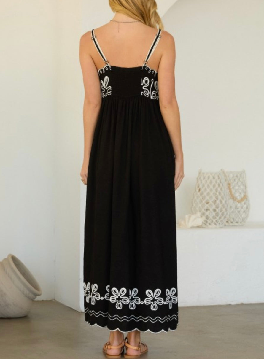 ASHLEY DRESS- BLACK/IVORY