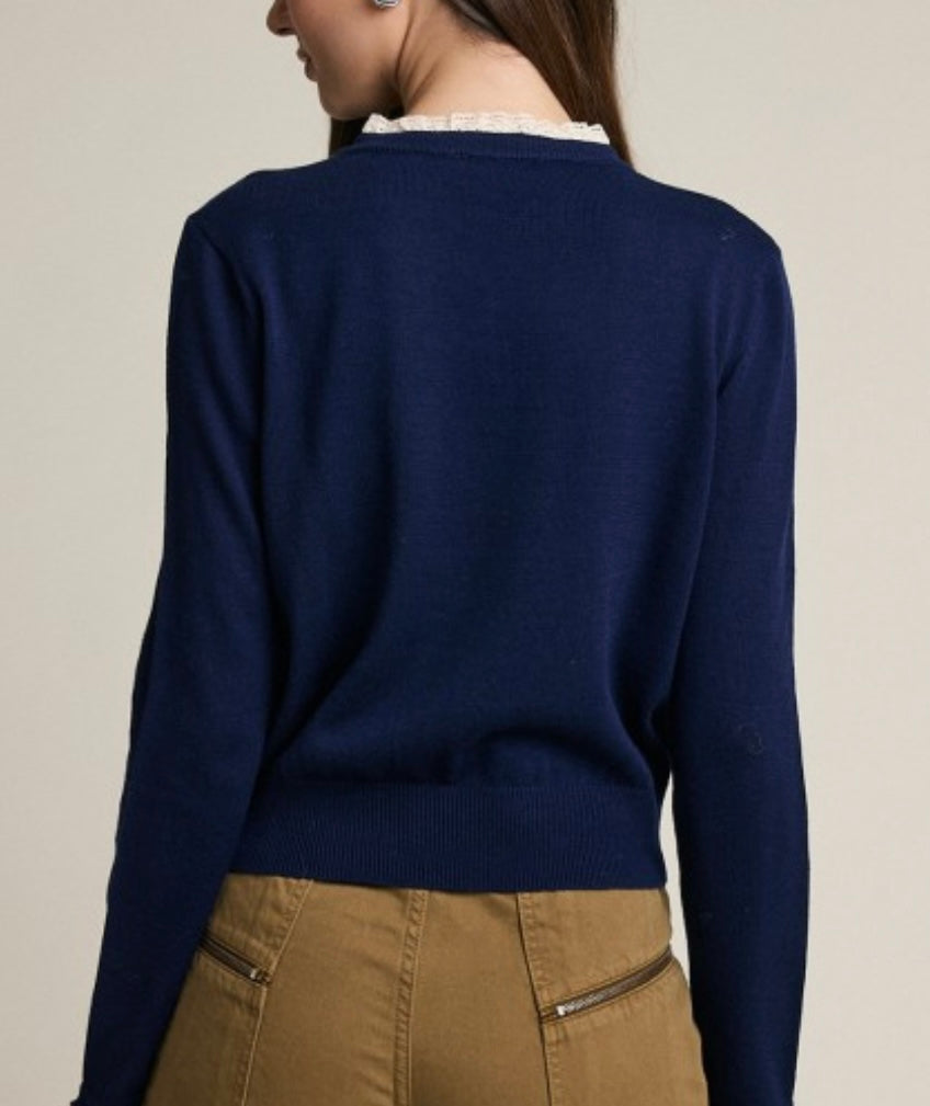 THEA CARDIGAN- NAVY BLUE
