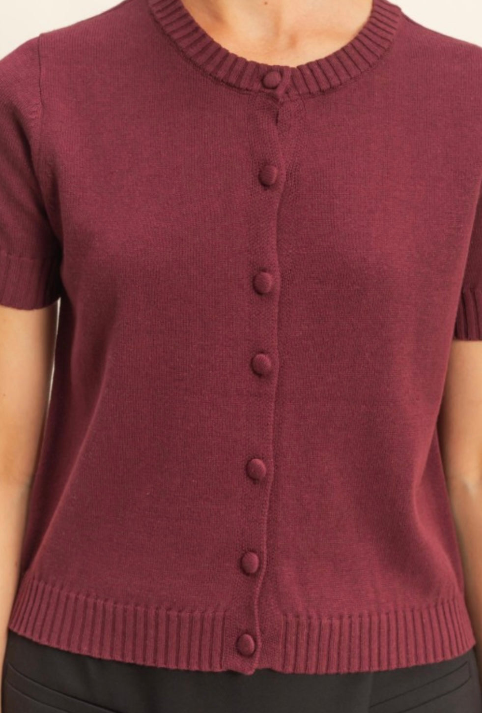 DREW SWEATER TOP- MAROON