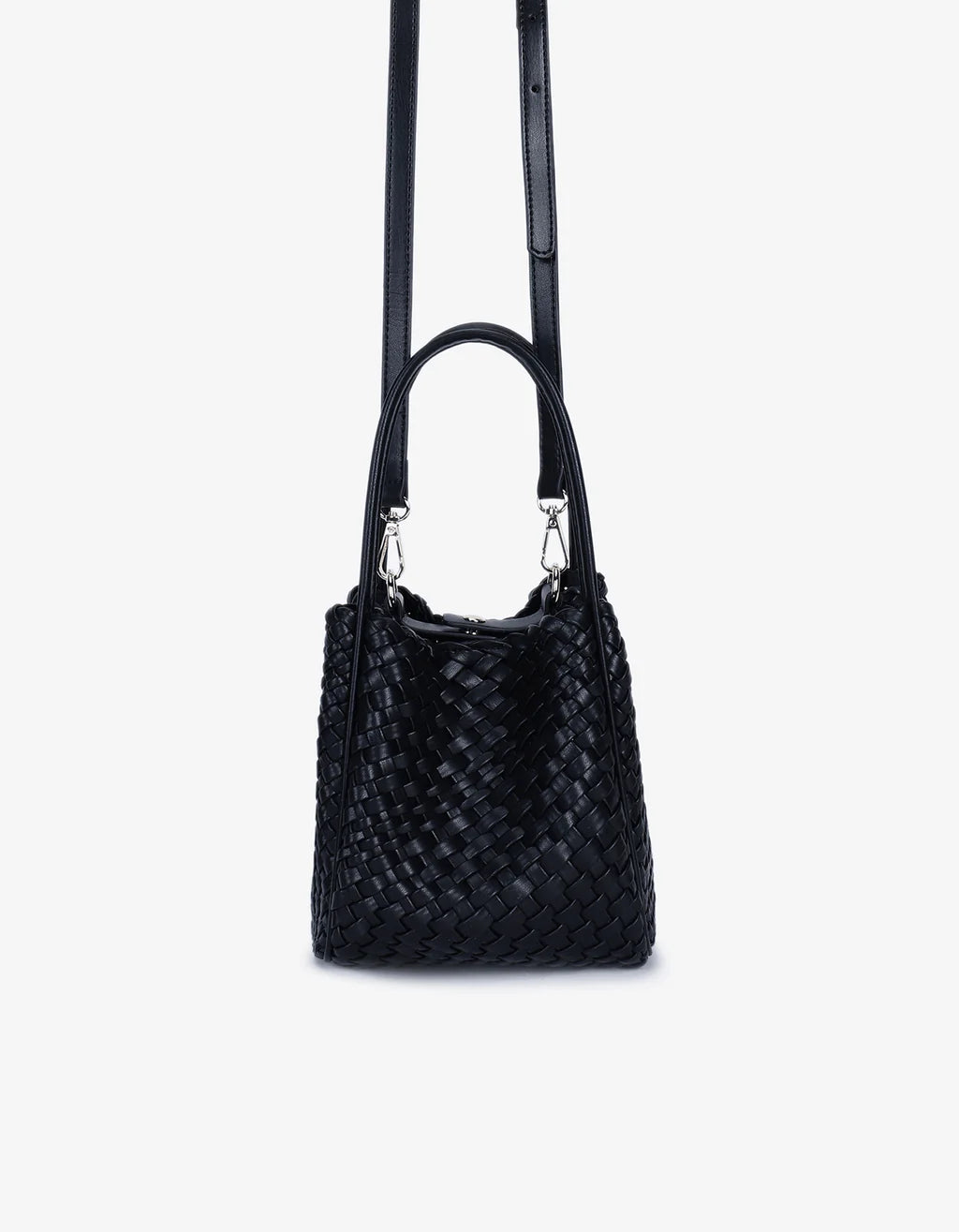 HOLLACE WOVEN MINI TOTE- BLACK