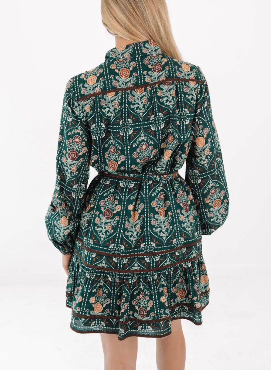 HAZEL LONG SLEEVE TIE DRESS
