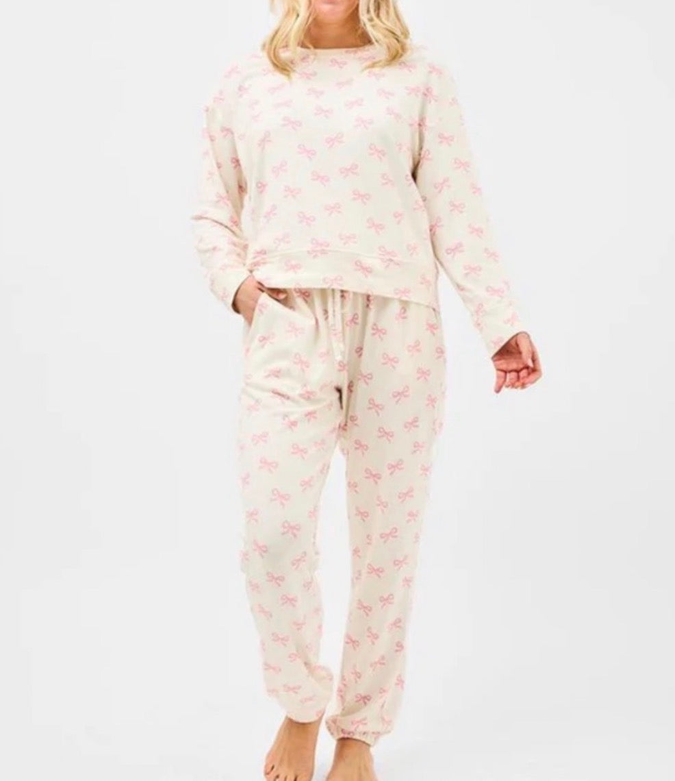 SOPHIE BOW JOGGER PAJAMA SET