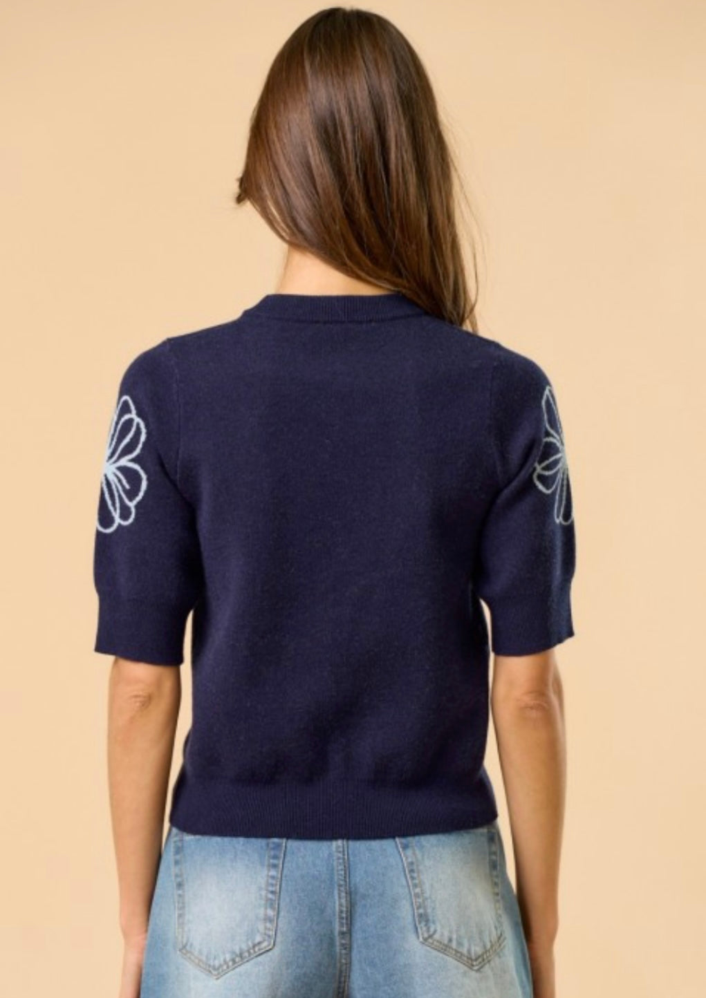 PERRIN SWEATER TOP- NAVY