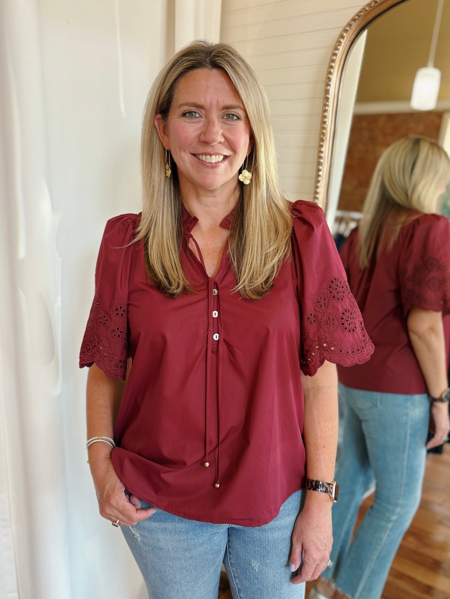 KELLEN TOP- BURGUNDY
