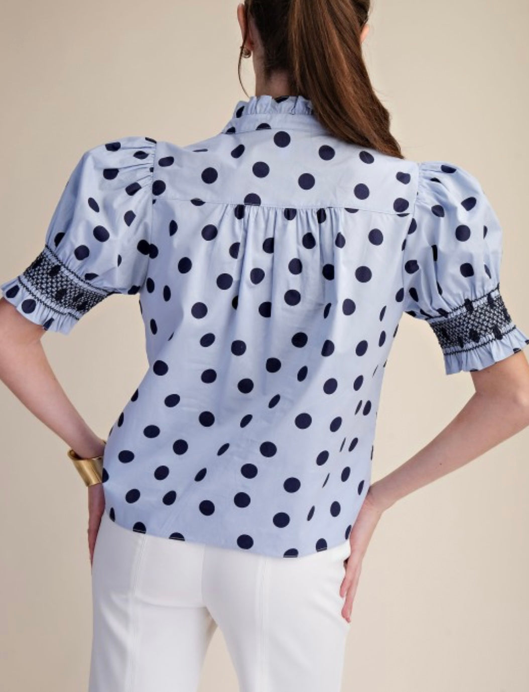 SUTTON TOP- LIGHT BLUE/NAVY