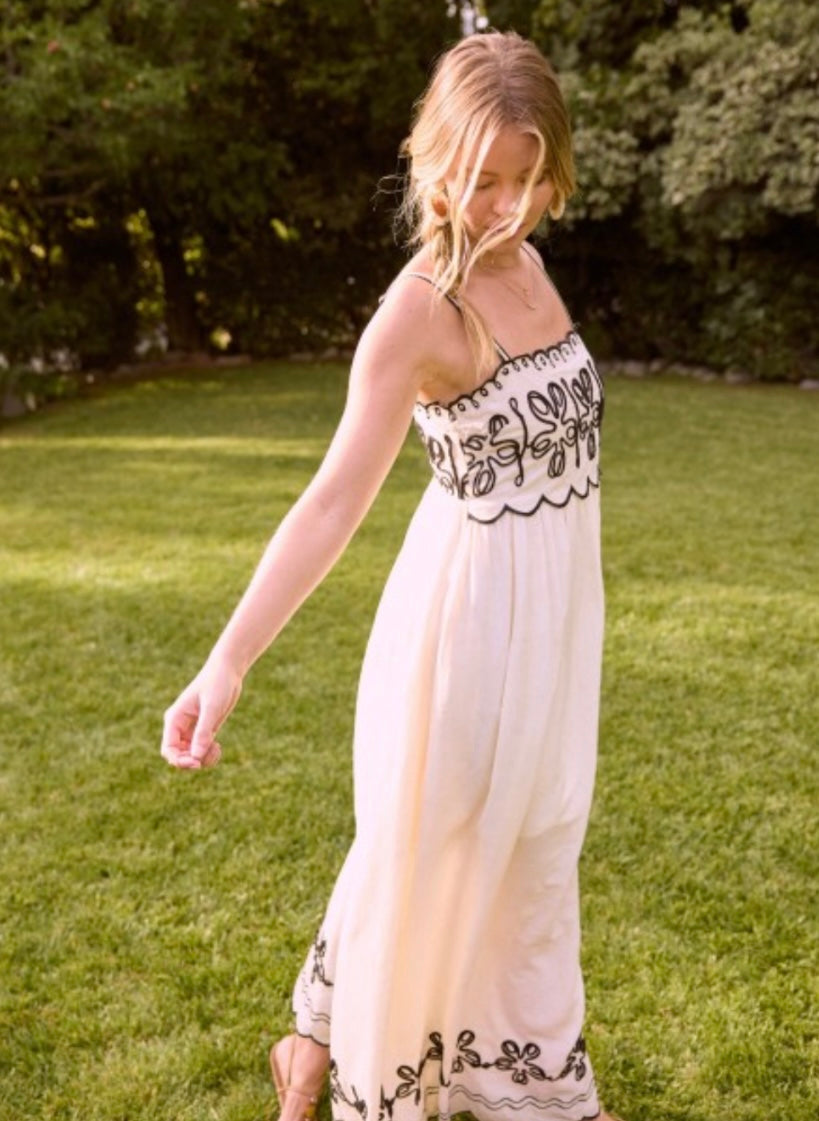 ASHLEY DRESS- CREAM/BLACK