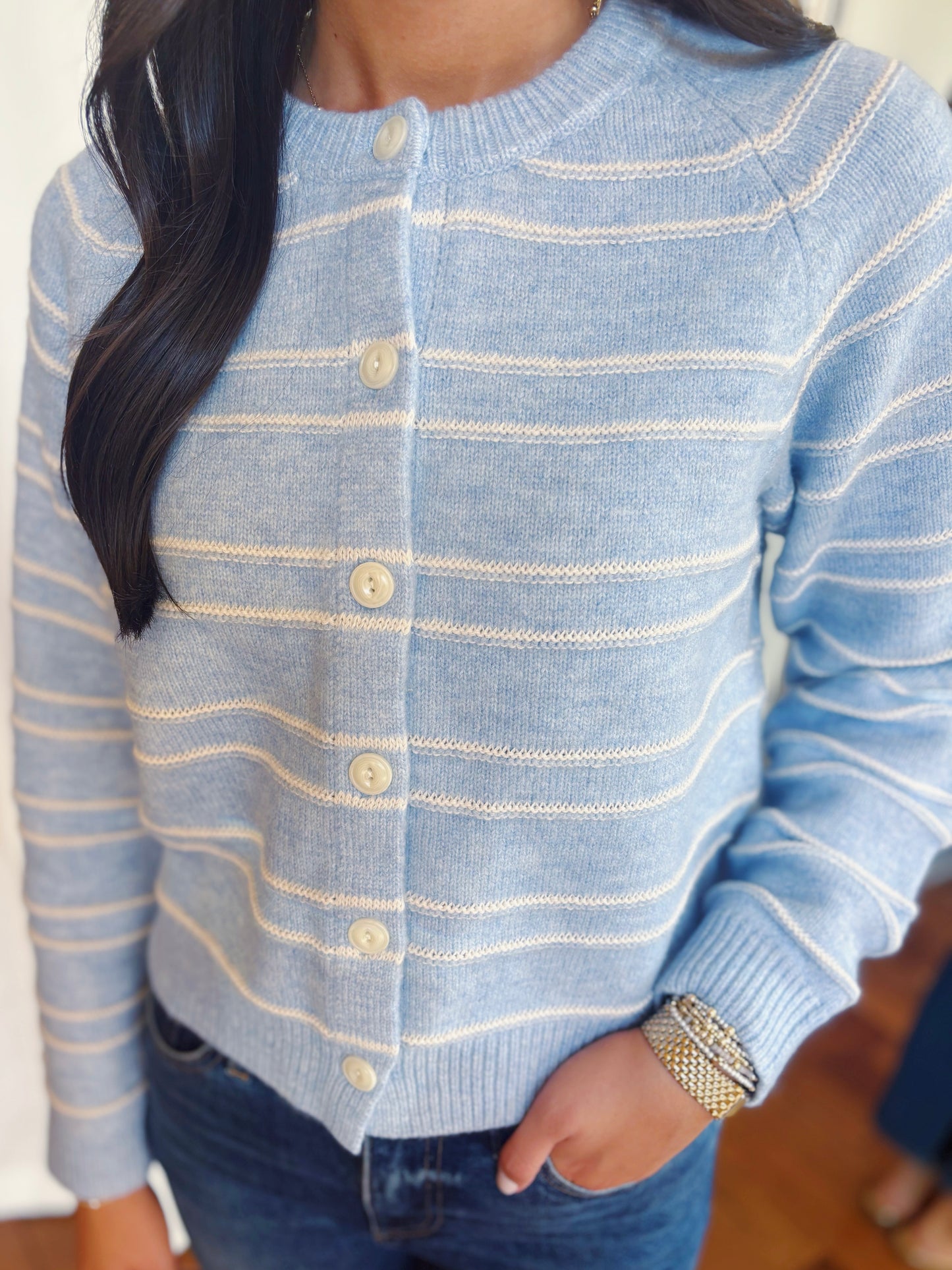 HAYDEN CARDIGAN- LIGHT BLUE