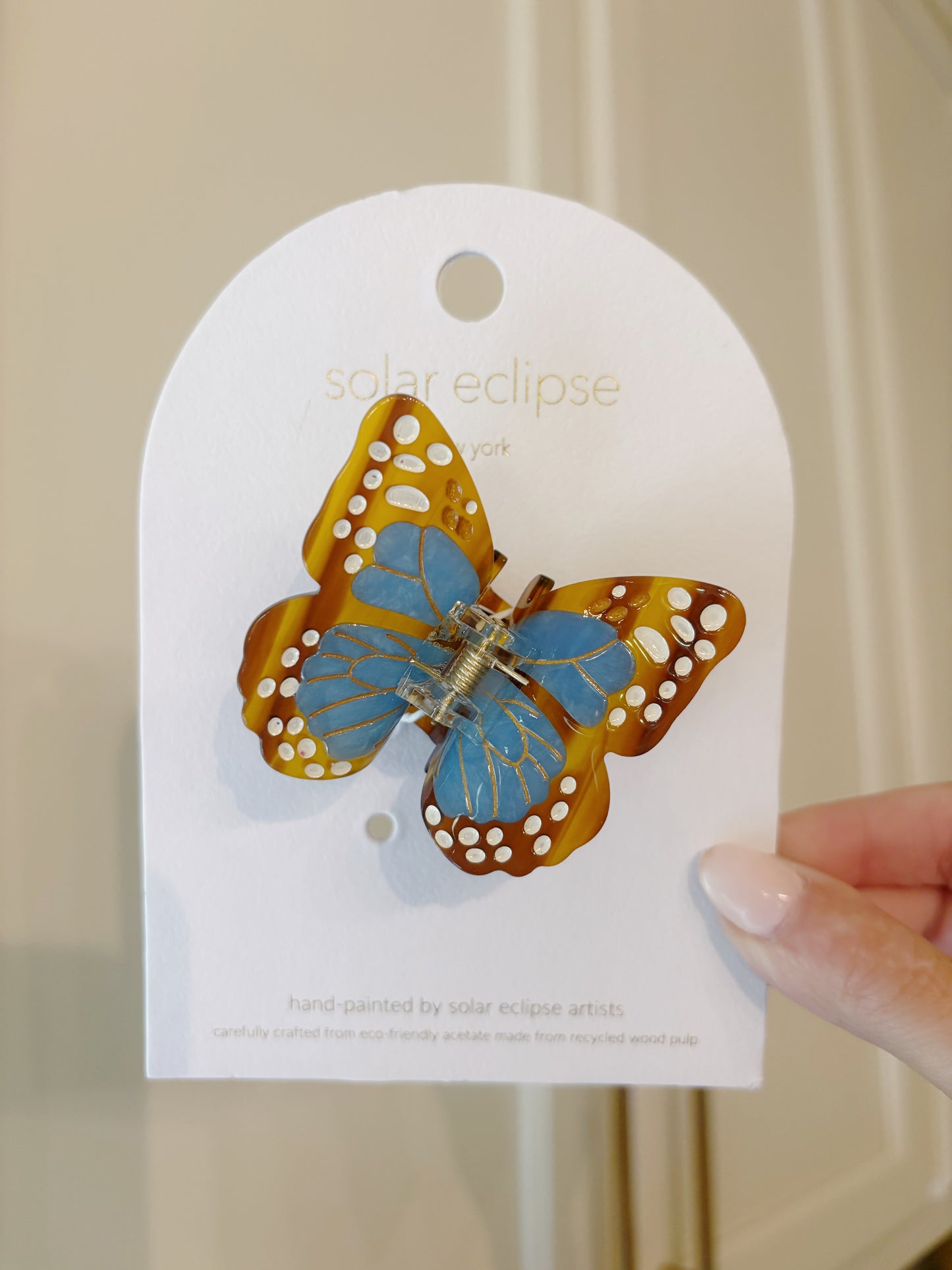 HAND PAINTED MINI MONARCH- BABY BLUE