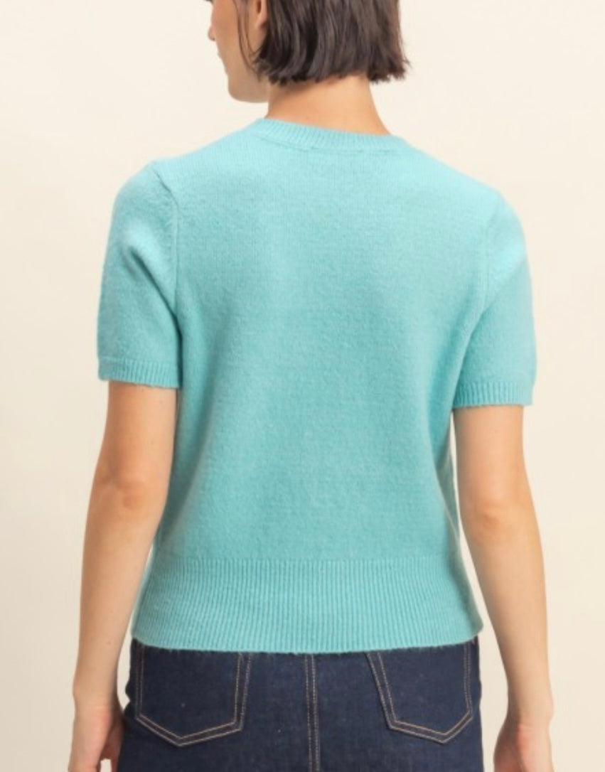 STELLA SWEATER TOP- SKY BLUE