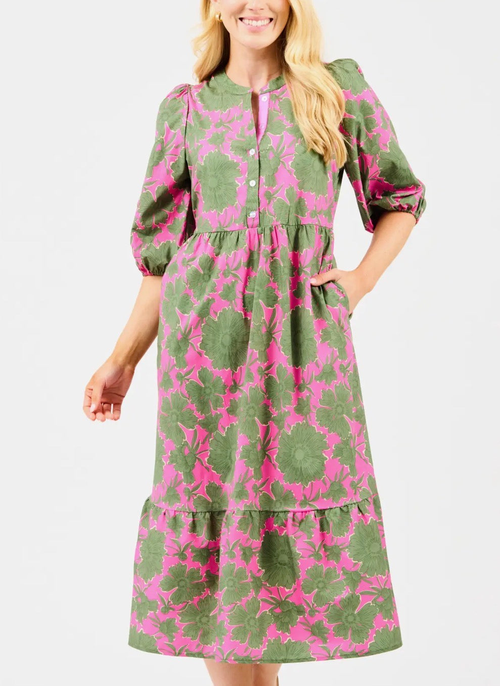 RILEY DRESS- GARDEN DISTRICT GREEN