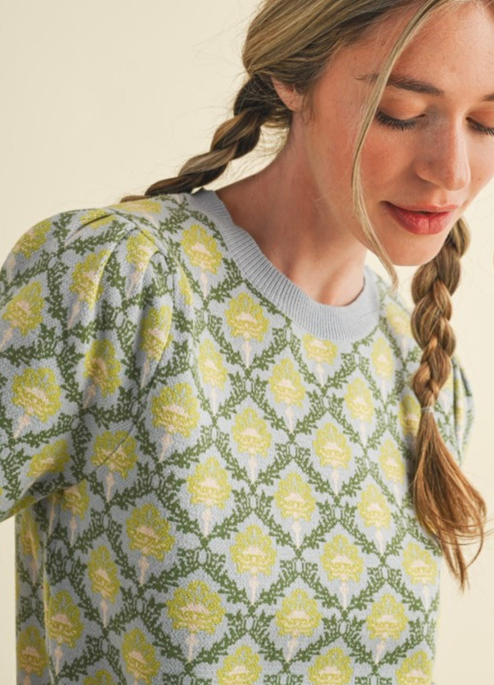 COOPER SWEATER TOP- LIGHT BLUE/SAGE