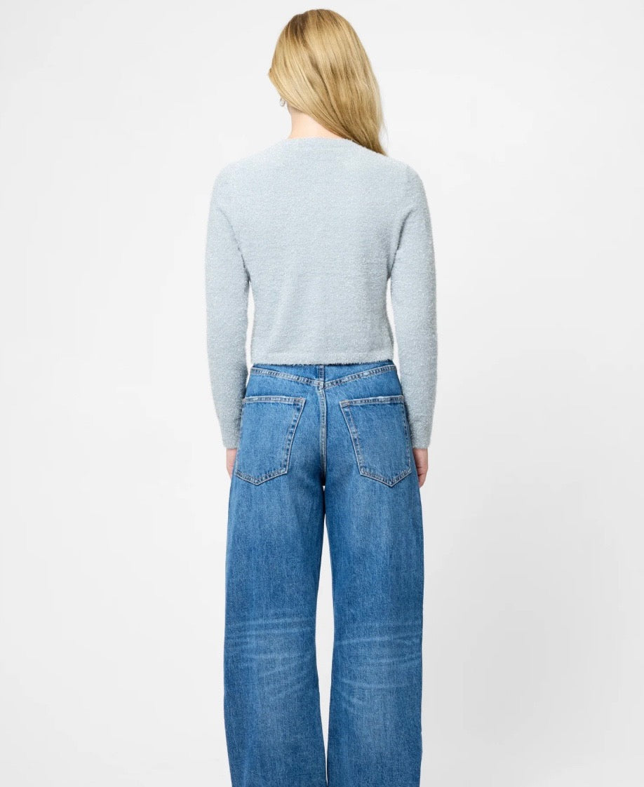 FRENCH CONNECTION TINSEL CARDIGAN- SILVER