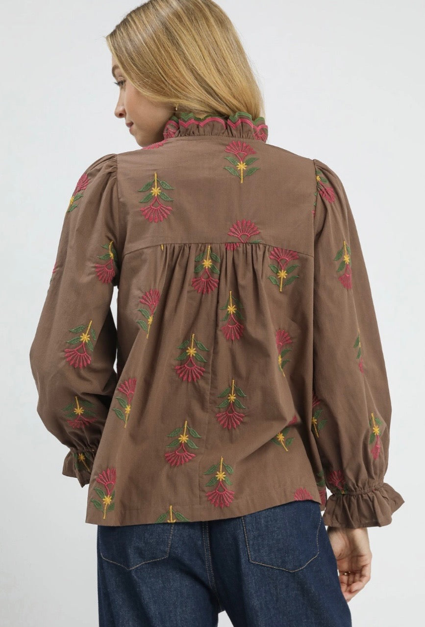MIMI TOP- BROWN