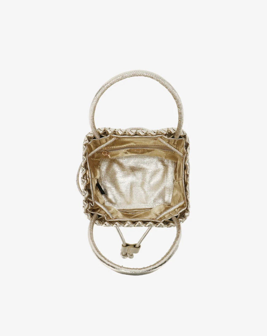 PERRIE BUCKET BAG- HI SHINE PLATINUM