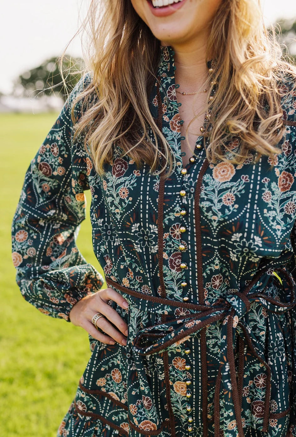 HAZEL LONG SLEEVE TIE DRESS