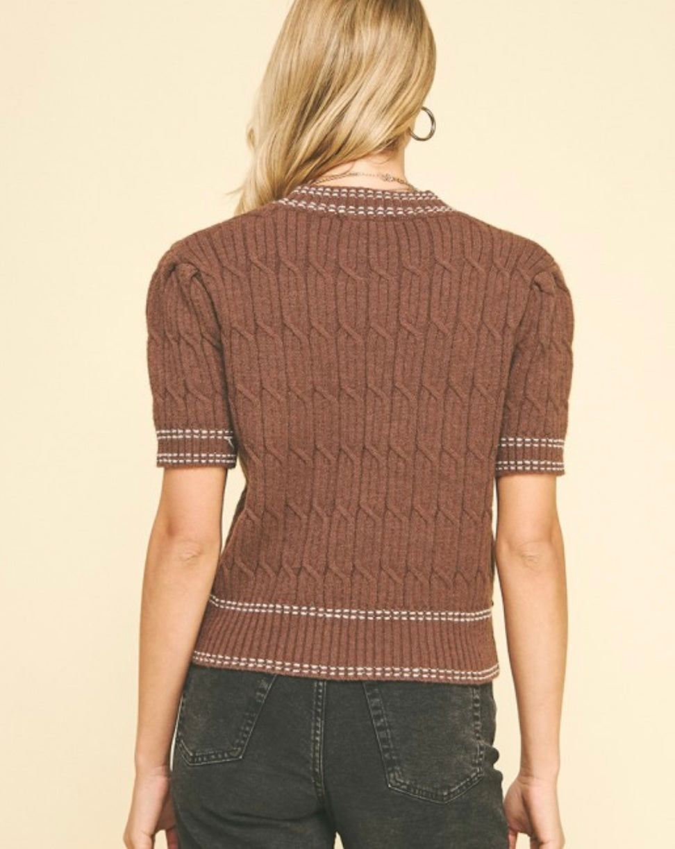 AVERY SWEATER TOP- CHOCOLATE