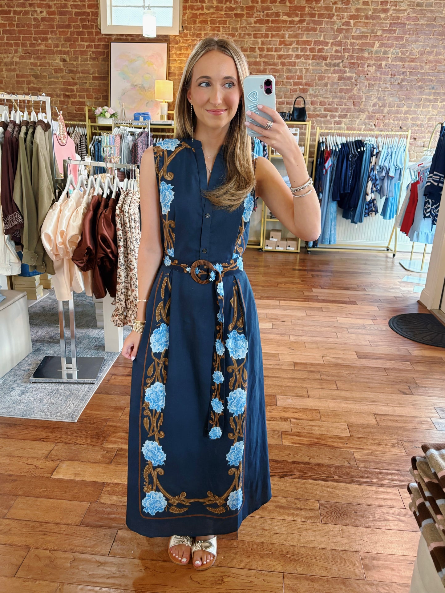 BEYOND BY VERA IRIS DRESS- HARVEST NAVY