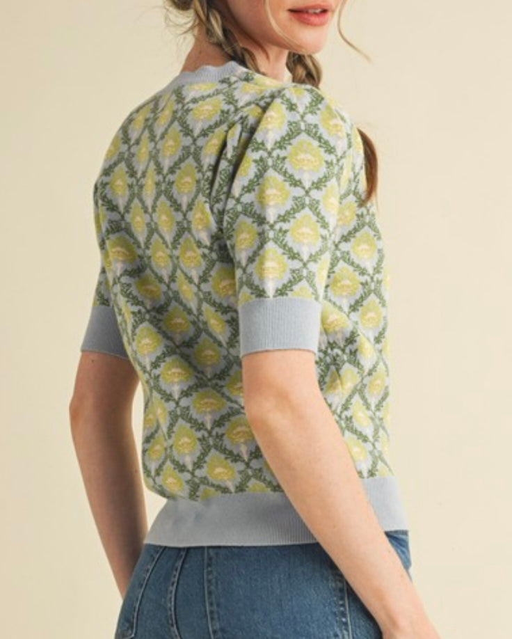 COOPER SWEATER TOP- LIGHT BLUE/SAGE