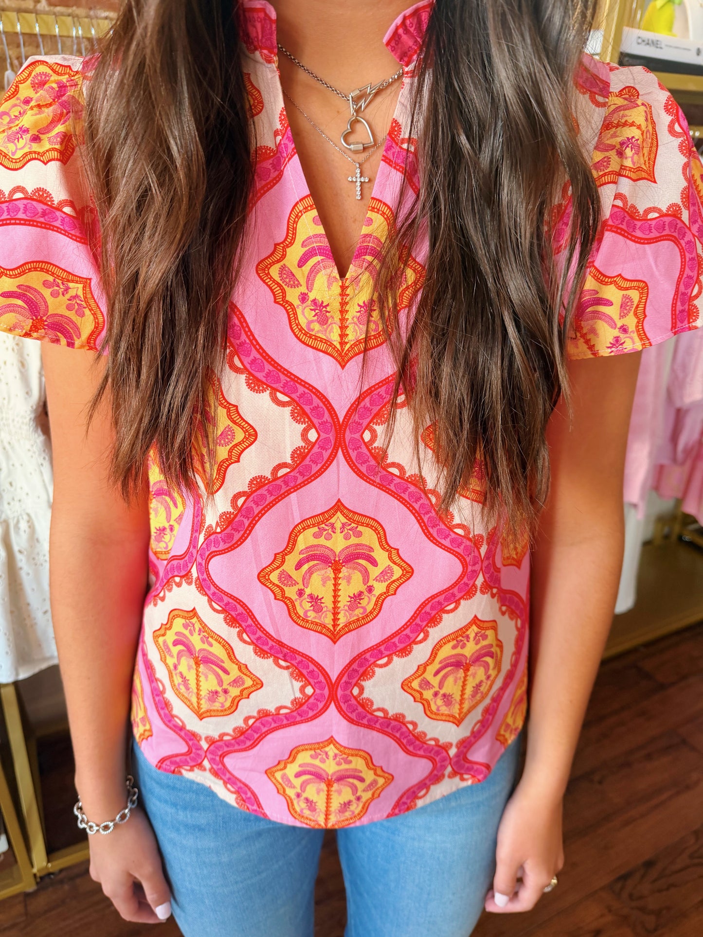 MAUDE VIVANTE IRIS TOP- PALM MIRAGE