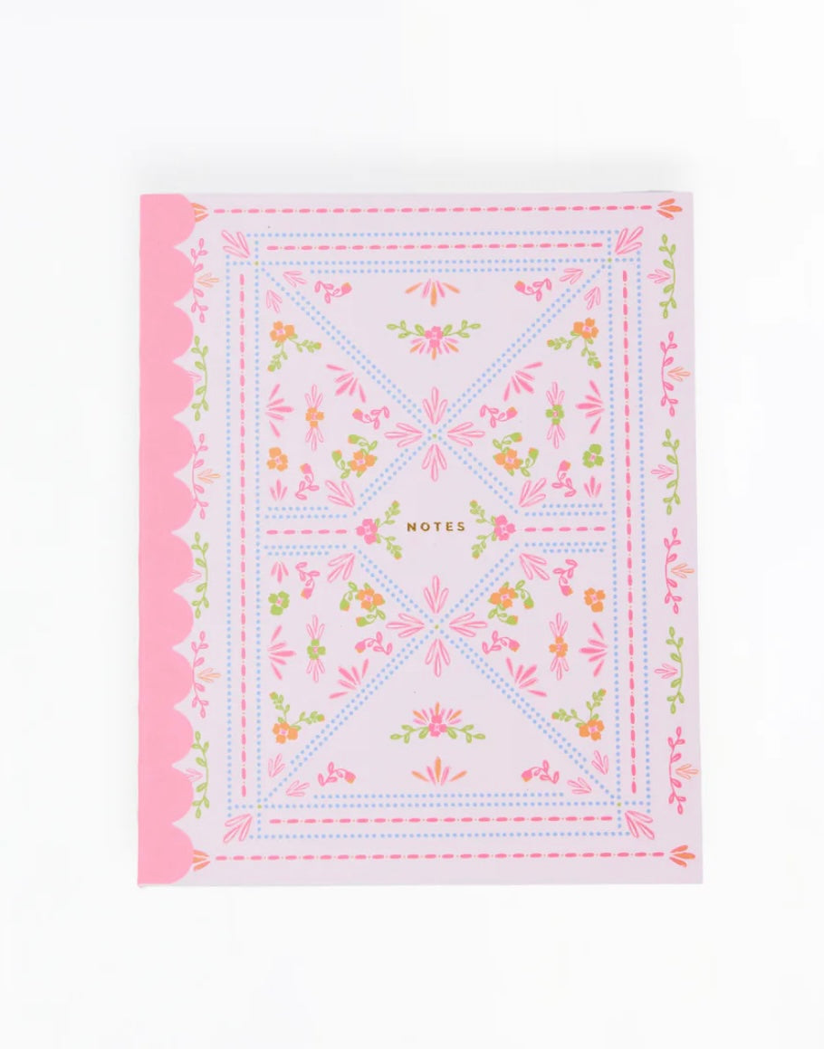 SCALLOP NOTEBOOK- FLORAL STITCH