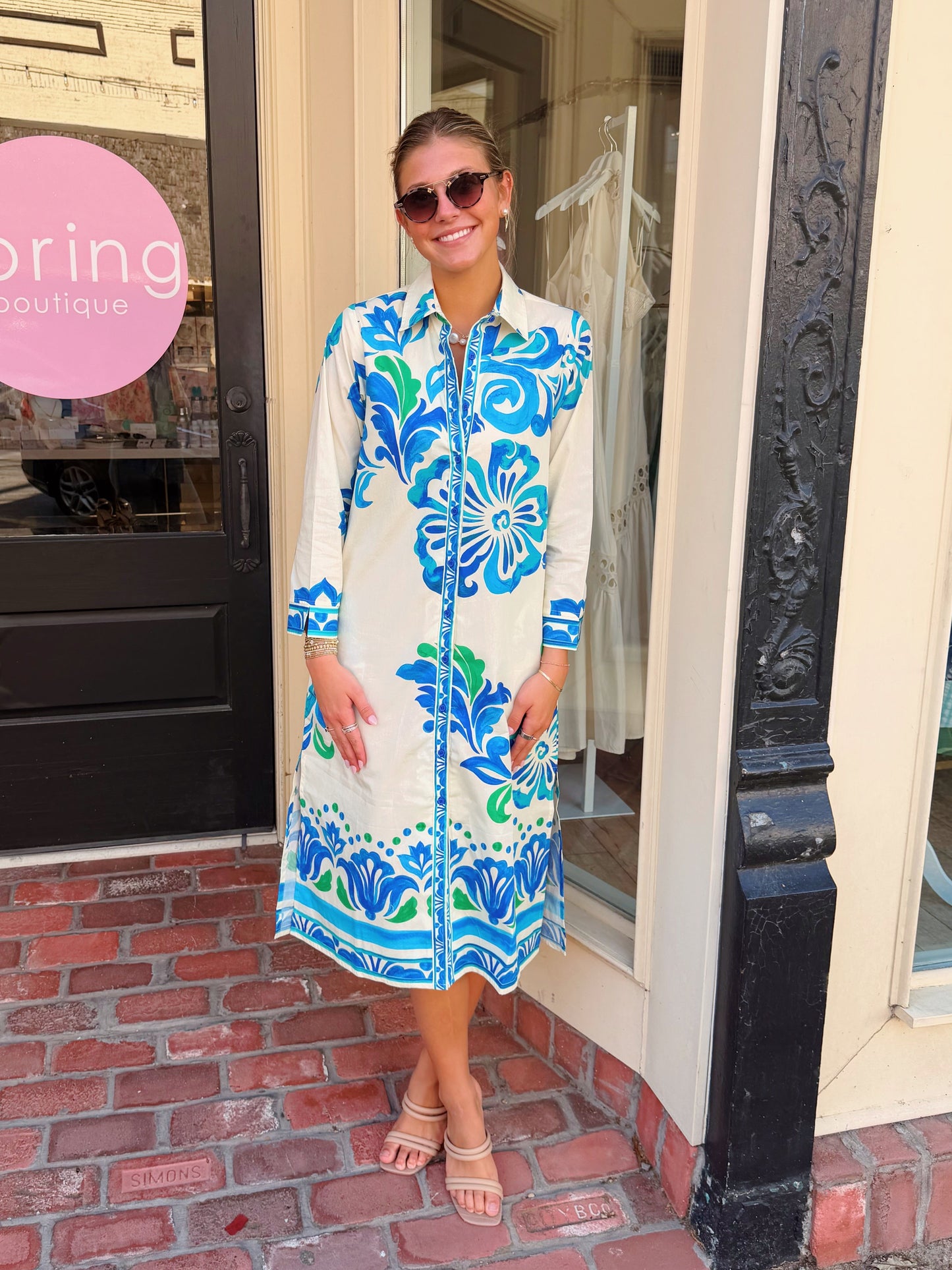 MAUDE VIVANTE ELIZA DRESS- OCEAN BLOOM