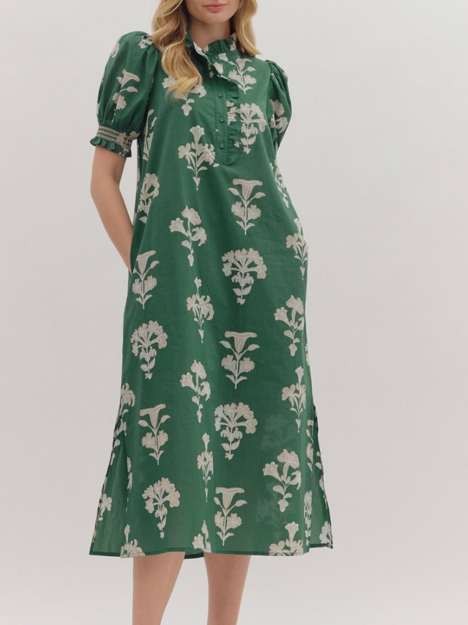 VIRGINIA DRESS- HUNTER GREEN