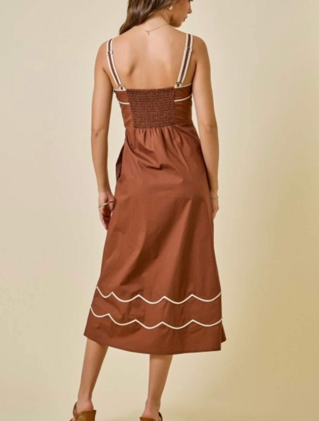 WYNN DRESS- BROWN/TAN