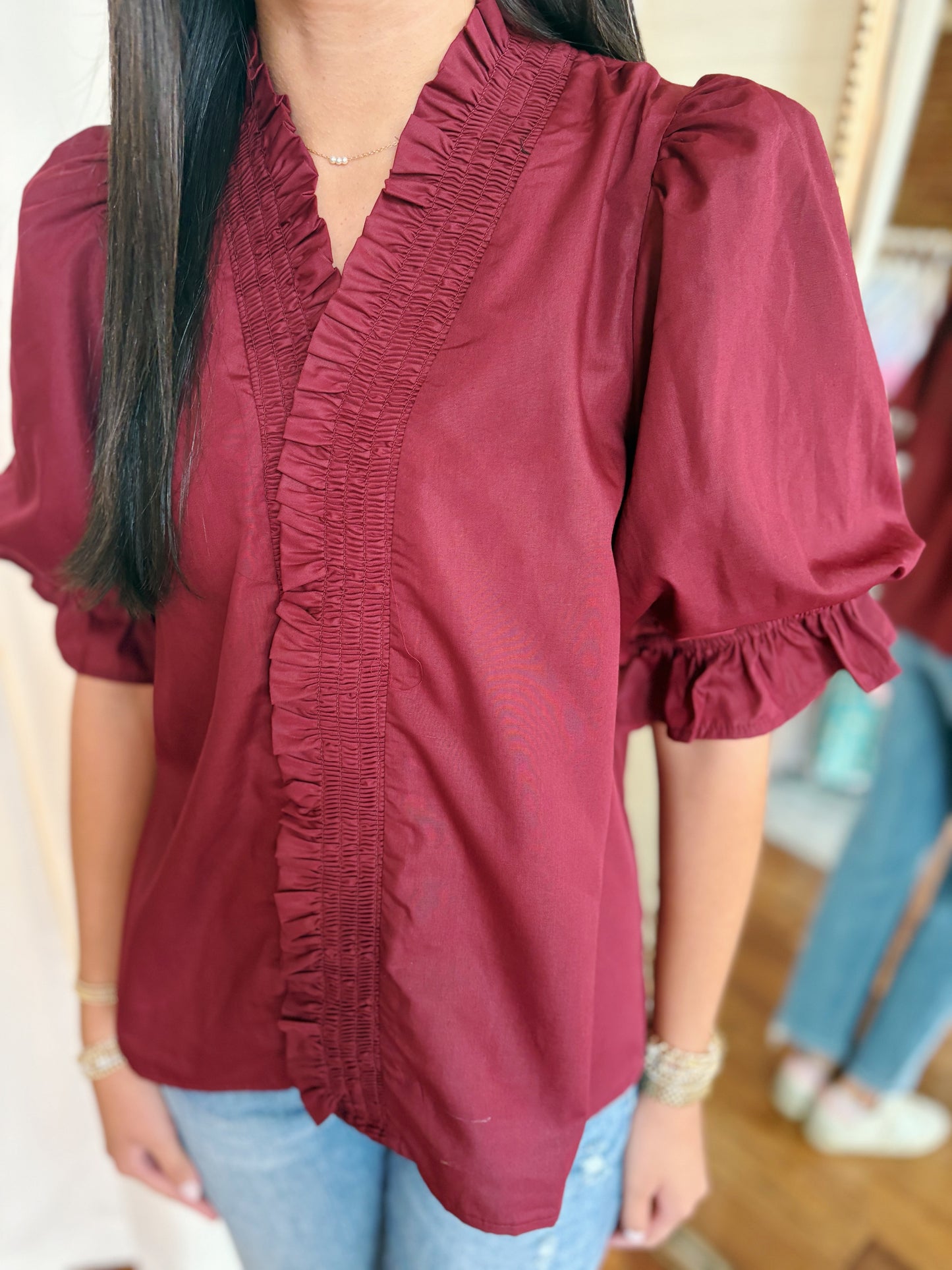 MAE TOP- MAROON