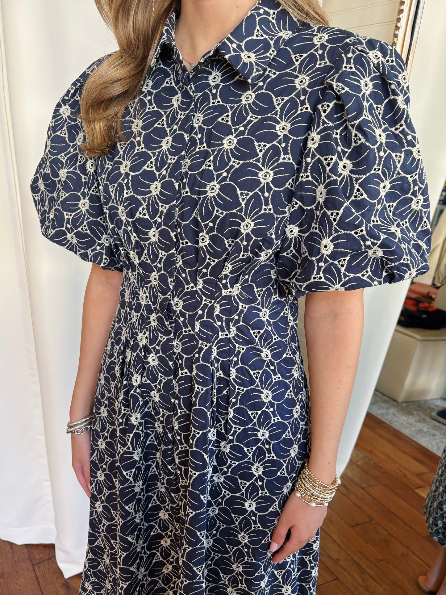 GRACE MIDI DRESS- NAVY