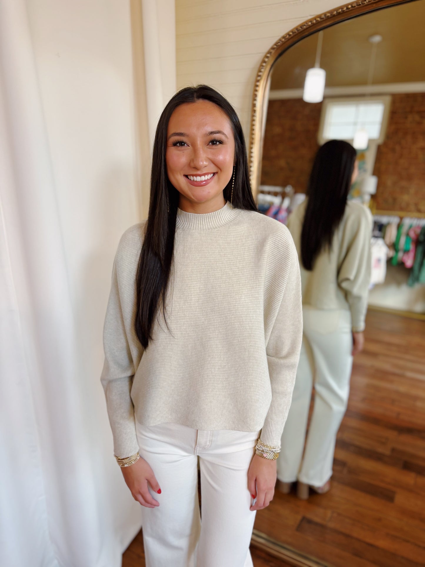 DOLMAN SWEATER TOP- OATMEAL