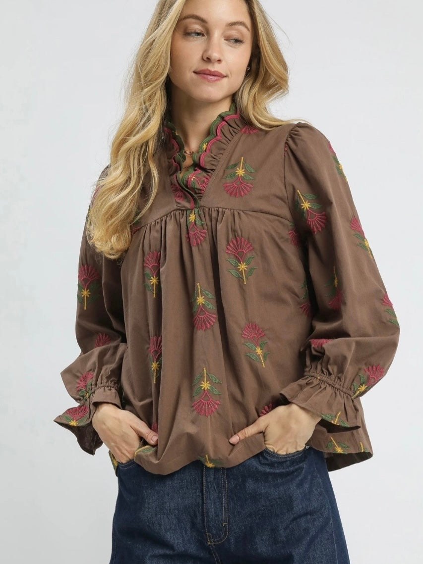 MIMI TOP- BROWN