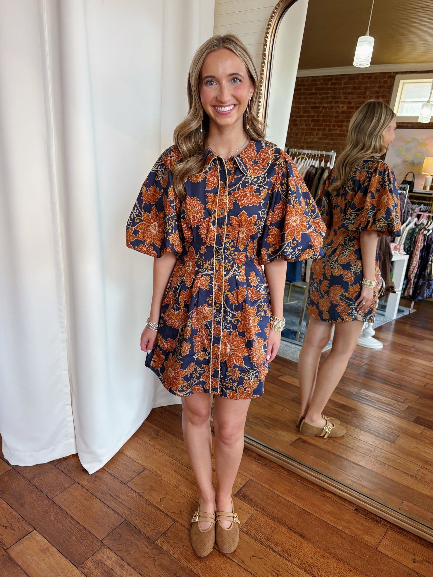 ELODIE MINI DRESS- NAVY