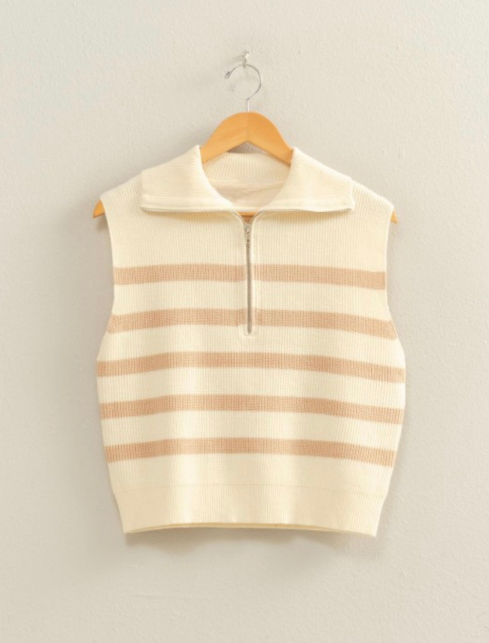 NICOLETTE VEST- CREAM/TAUPE