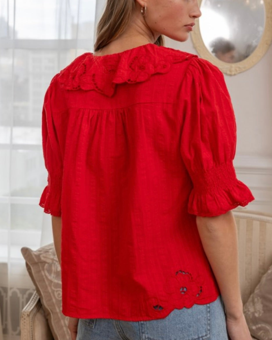 MARGARET TOP- RED