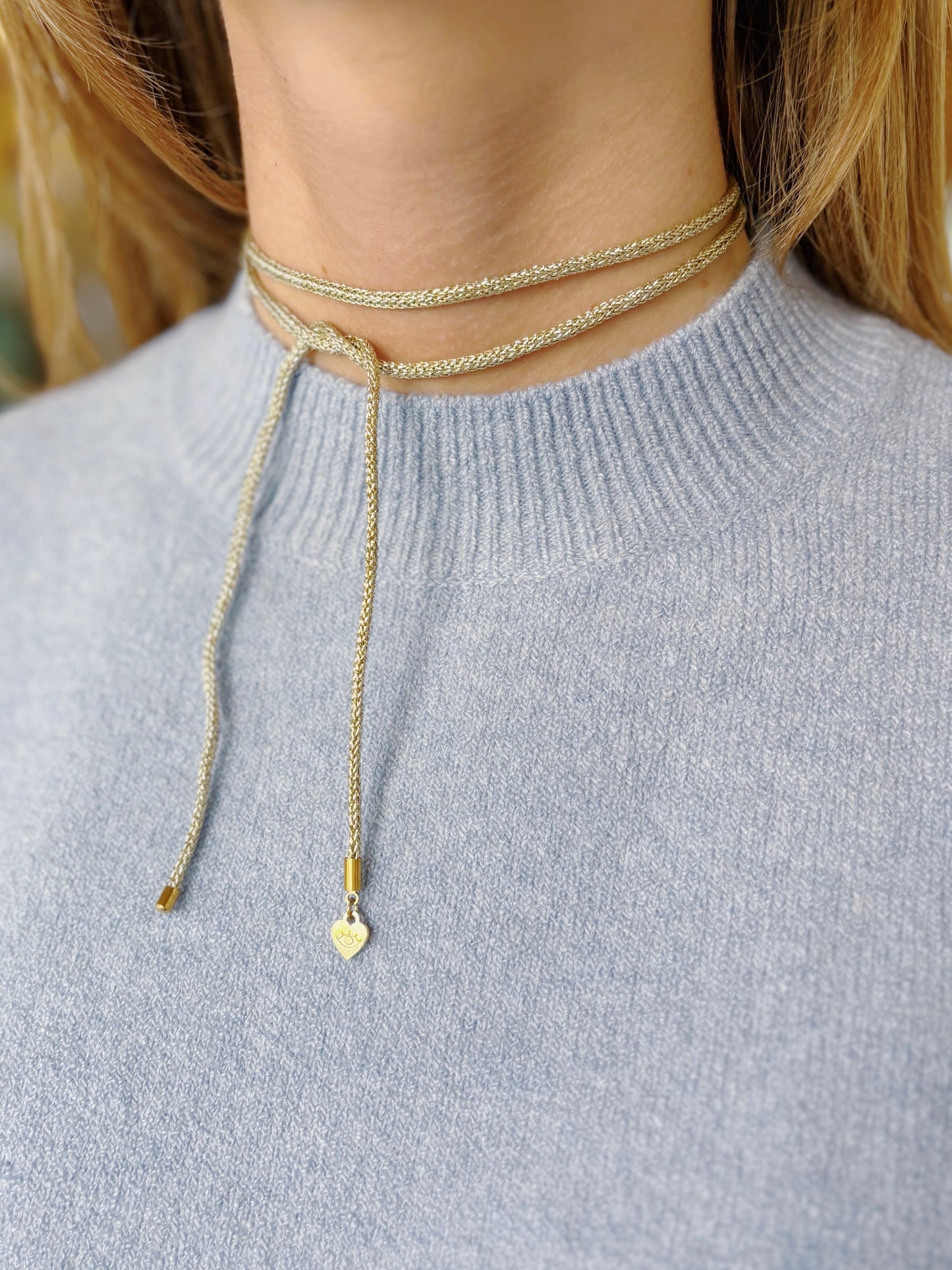 HART CORD NECKLACE- GOLD LUREX