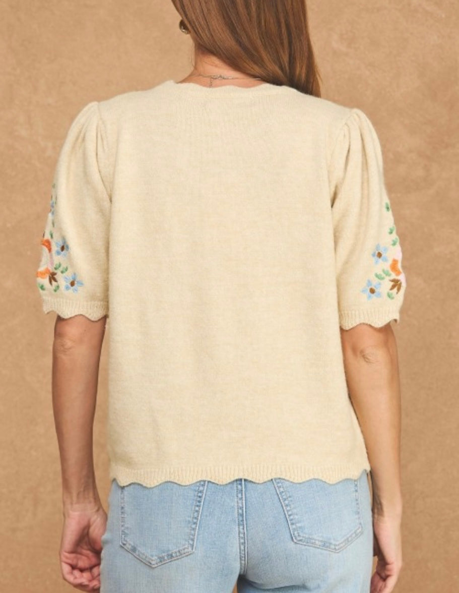CALLIE SWEATER TOP- OATMEAL