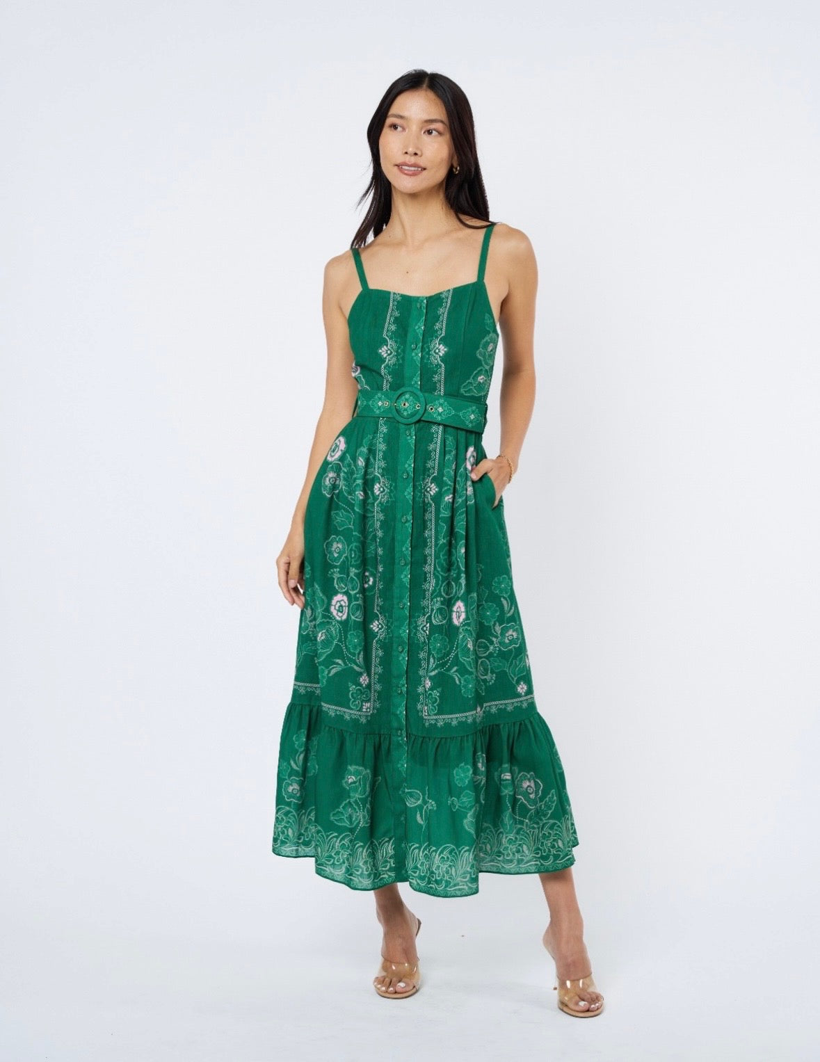 ESME MAXI DRESS- GREEN MULTI