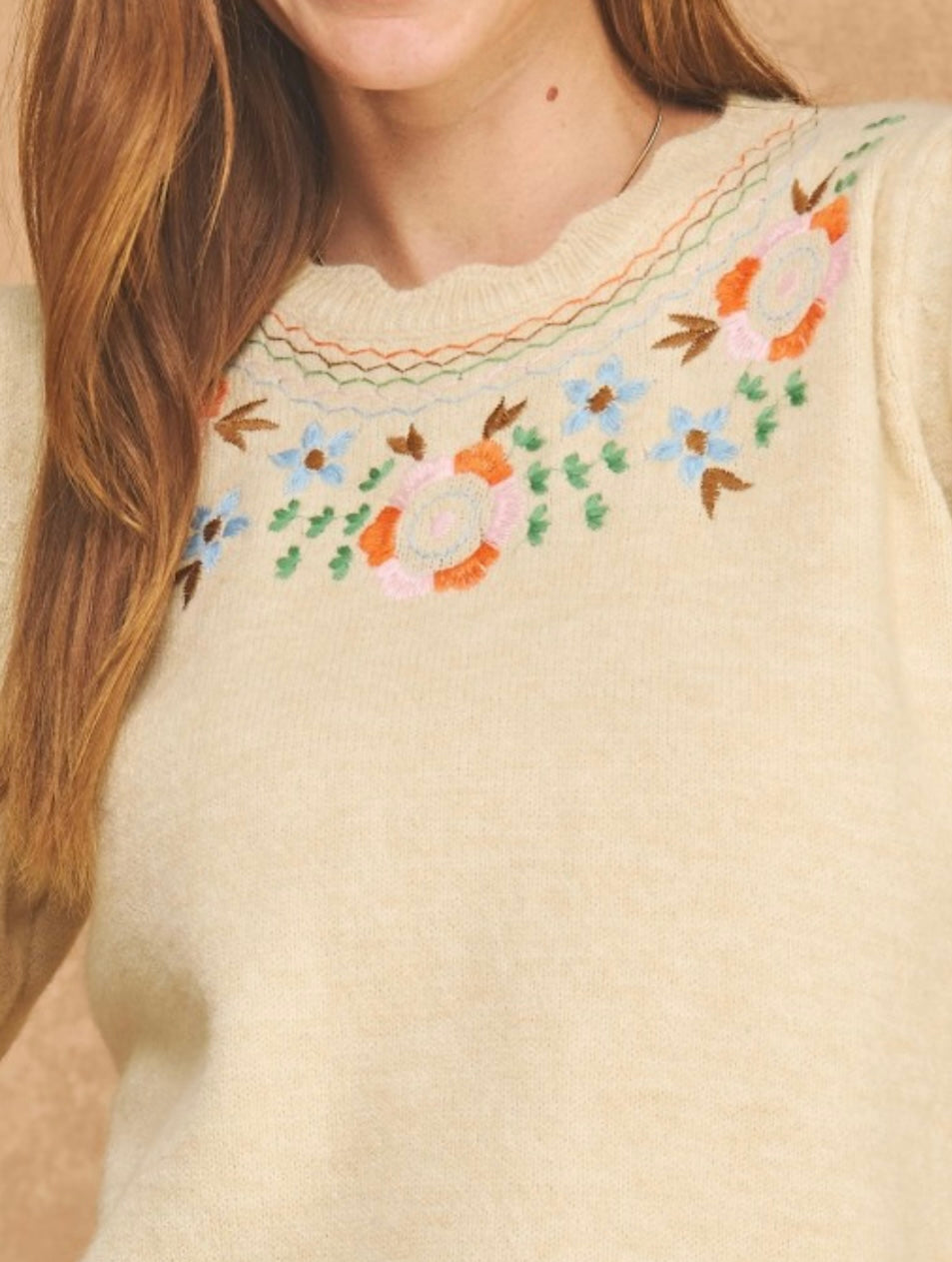 CALLIE SWEATER TOP- OATMEAL