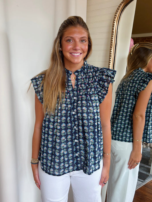 MERRITT TOP- NAVY