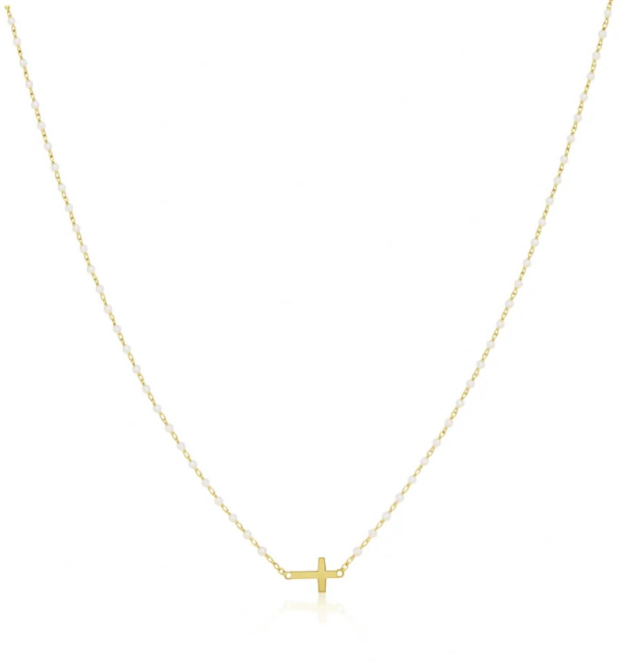 ELSA SIDE CROSS NECKLACE