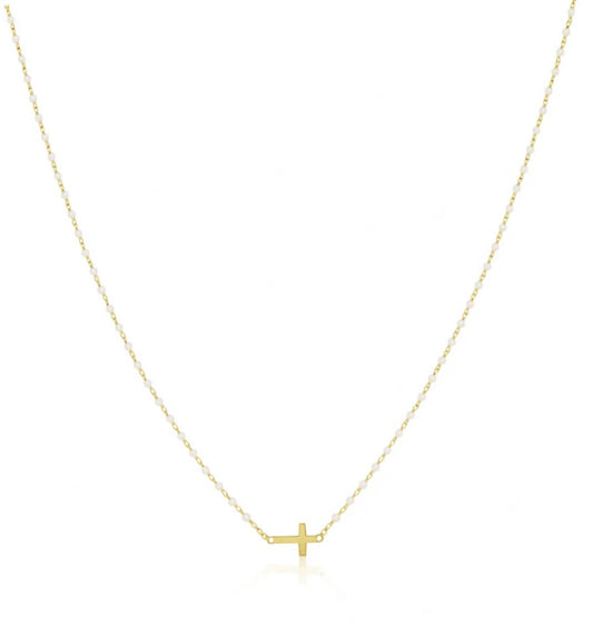 ELSA SIDE CROSS NECKLACE