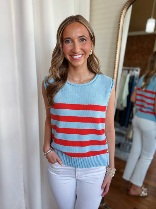MARTHA TOP- POWDER BLUE