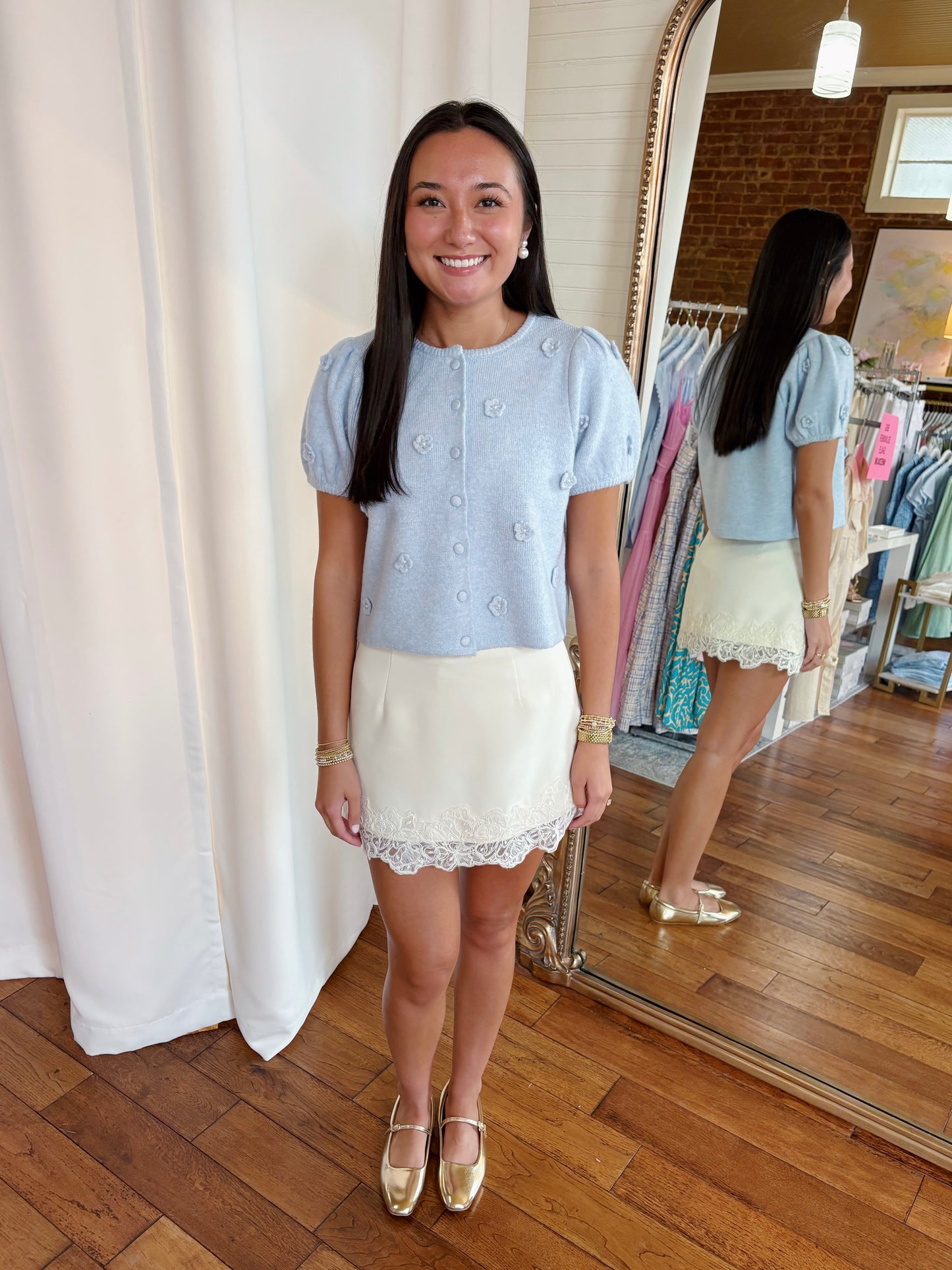 FAYE SWEATER TOP- LIGHT BLUE