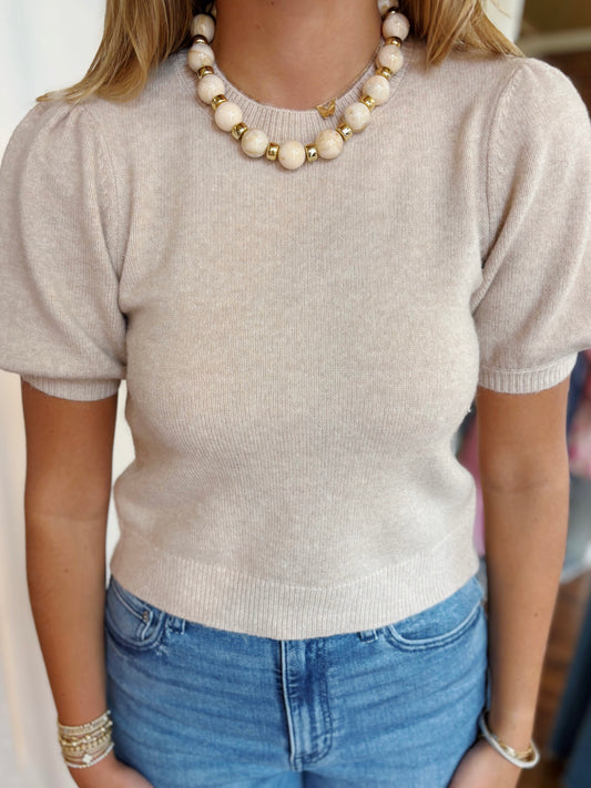 FRENCH CONNECTION YULIA SWEATER TOP- OATMEAL MELANGE