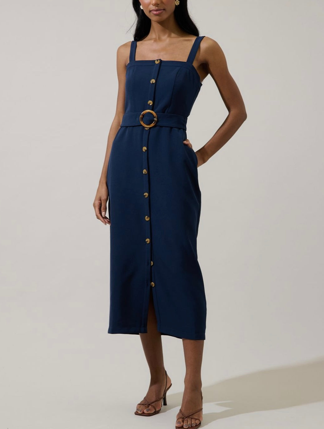 CATHERINE MIDI DRESS- DARK NAVY