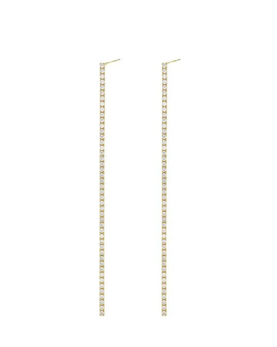 LINEAR DAINTY PAVE EARRINGS
