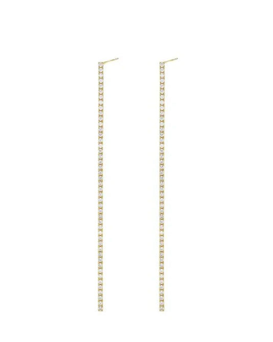 LINEAR DAINTY PAVE EARRINGS